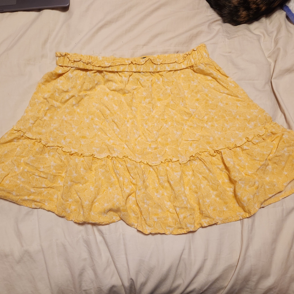 Forever 21 Yellow Skater Mini Skirt